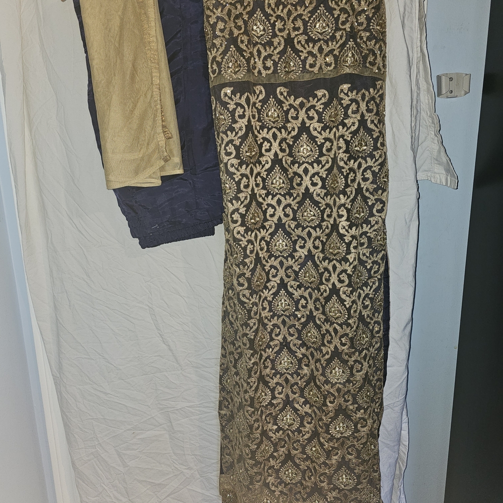 Ethnic Indian Wear Gold and Black Formal Dress